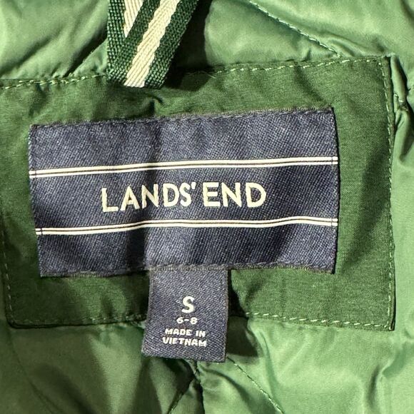 Land’s End Expedition Down Parka Winter Coat Hooded Womens Small Forest Green - Picture 14 of 14
